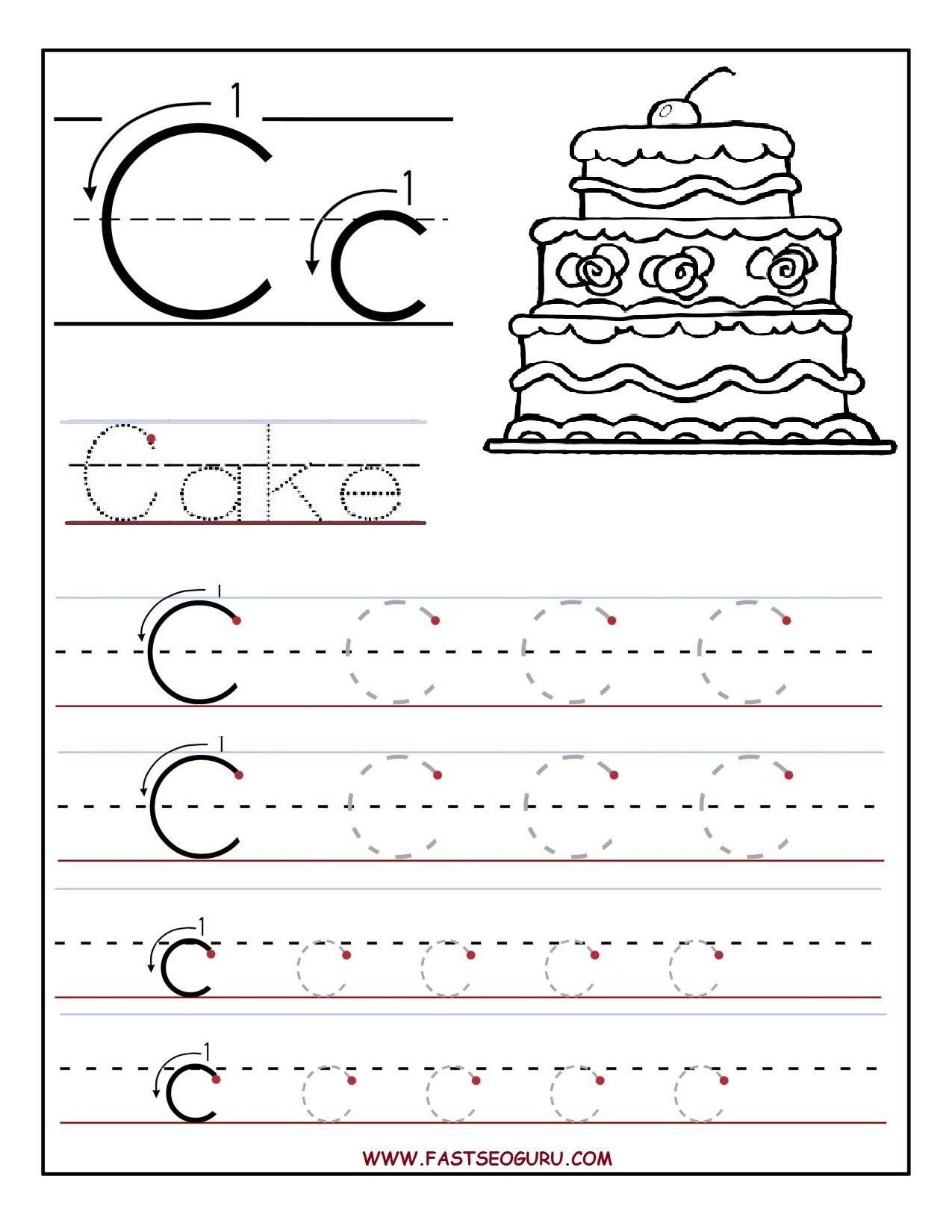 Tracing Letter C Printables